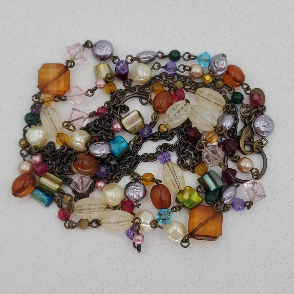 Cookie Lee 3 Strand Mixed Beads Necklace - Picture 3 of 7